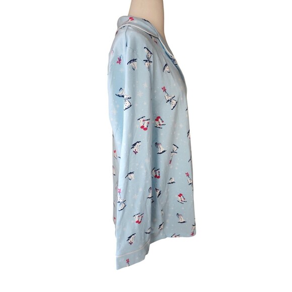 Soma Embraceable Pajama Top Womens Extra Large Crystal Blue Novelty Ice Skate - Picture 5 of 8